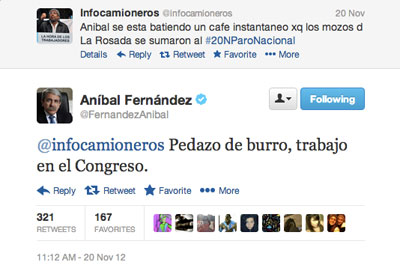 Aníbal Fernández's acerbic wit on display.