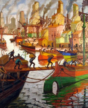 "Elevadores a pleno sol", Quinquela Martín.