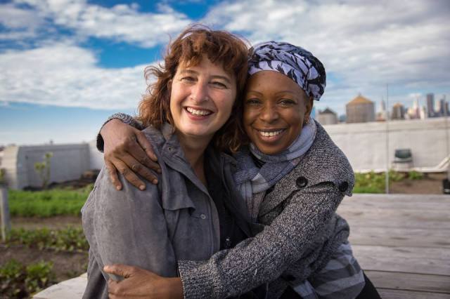 RIF founder Maria Blacque-Belair at the farm with Madame Barry, a former program participant. (photo: Koray Ersin)